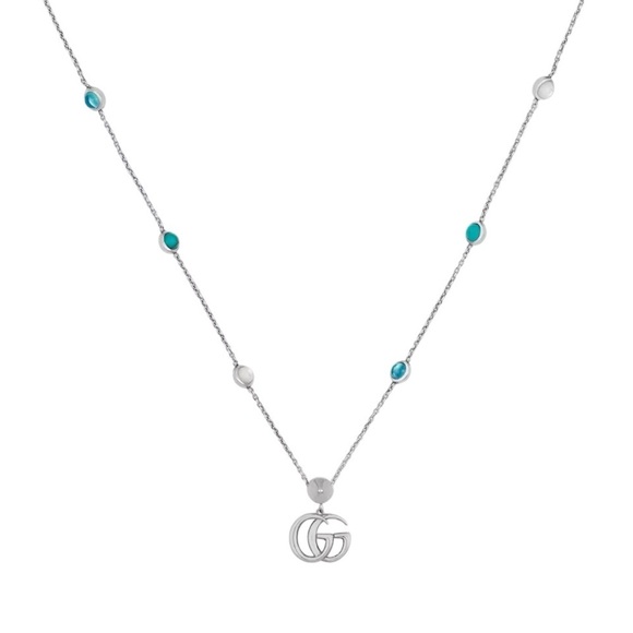 Gucci Jewelry - Gucci Sterling Silver GG Marmont Multi-Stone Necklace